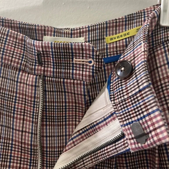 NWT Avery Pleated Wide-Leg Trousers by Maeve: Plaid Edition from Anthropologie - Picture 4 of 11